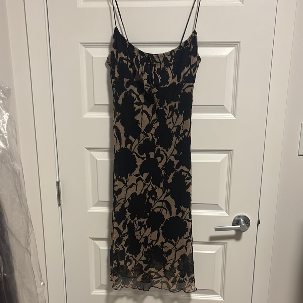 Forever 21 Black and Tan Slip Midi Dress